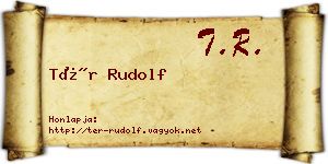 Tér Rudolf névjegykártya
